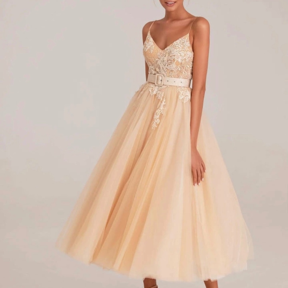 Milla Cocktail Tulle Dress With Flower Embroidery